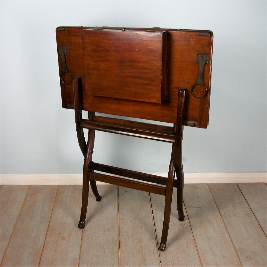 Mahogany Campaign Folding Card Games Table